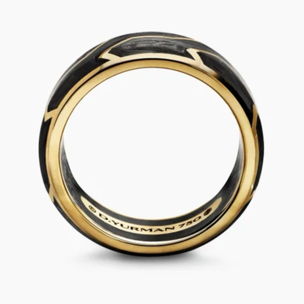 David Yurman Forged Carbon Band Ring 18k gold